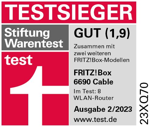 FRITZ!Box 6690 – Cable-Router mit Wi-Fi 6, DOCSIS 3.1, DECT