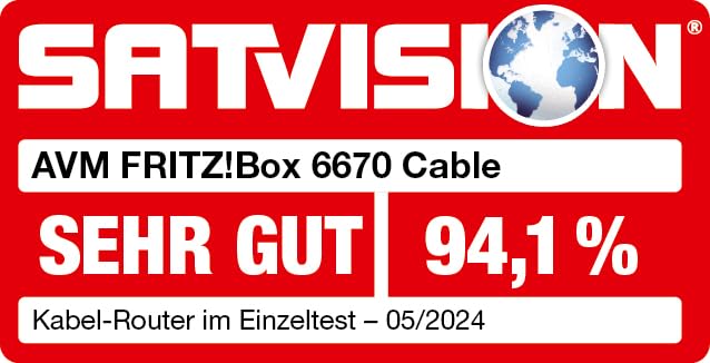 FRITZ!Box 6670 Cable Router, DOCSIS 3.1, Wi-Fi 7, Zigbee, 2.5Gb LAN
