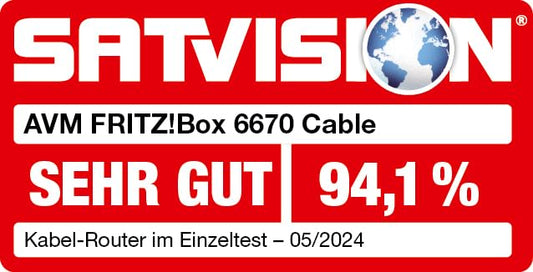 FRITZ!Box 6670 Cable Router, DOCSIS 3.1, Wi-Fi 7, Zigbee, 2.5Gb LAN