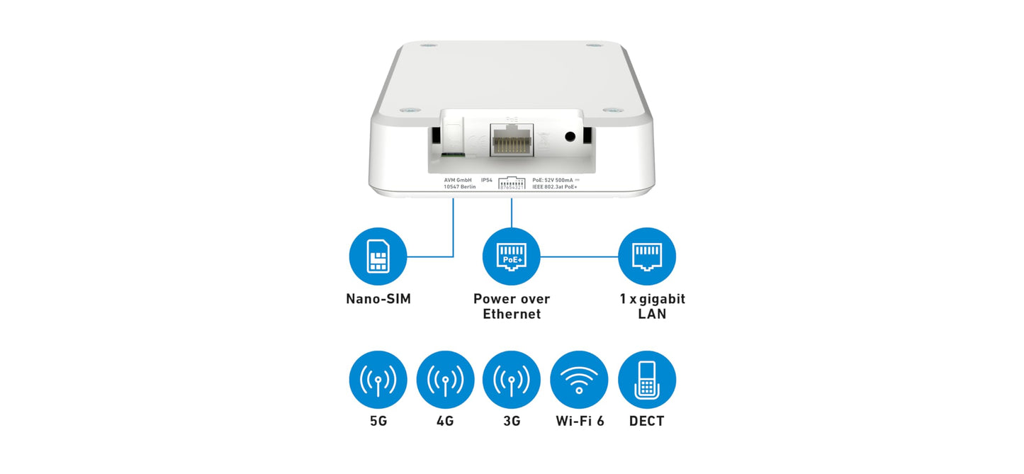 FRITZ!Box 6860 5G – Router mit Wi-Fi 6, PoE+, DECT