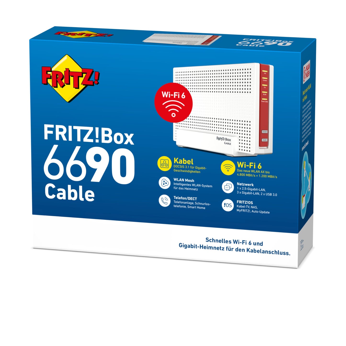 FRITZ!Box 6690 – Cable-Router mit Wi-Fi 6, DOCSIS 3.1, DECT