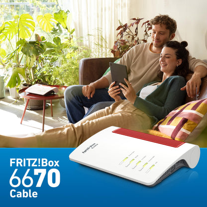 FRITZ!Box 6670 Cable Router, DOCSIS 3.1, Wi-Fi 7, Zigbee, 2.5Gb LAN