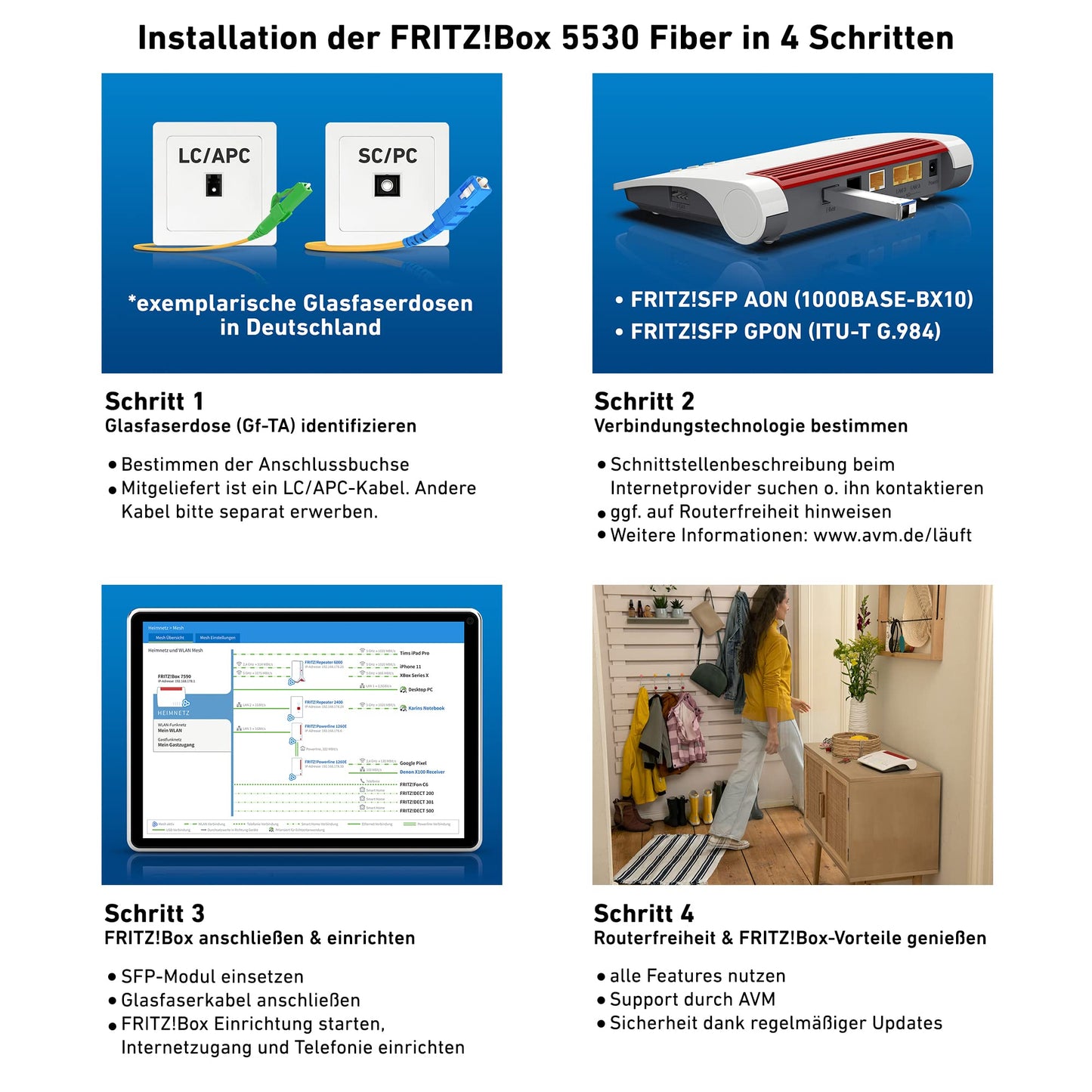FRITZ!Box 5530 Fiber – Wi-Fi 6 Router, 3 Gbit/s, 2,5-Gigabit-LAN
