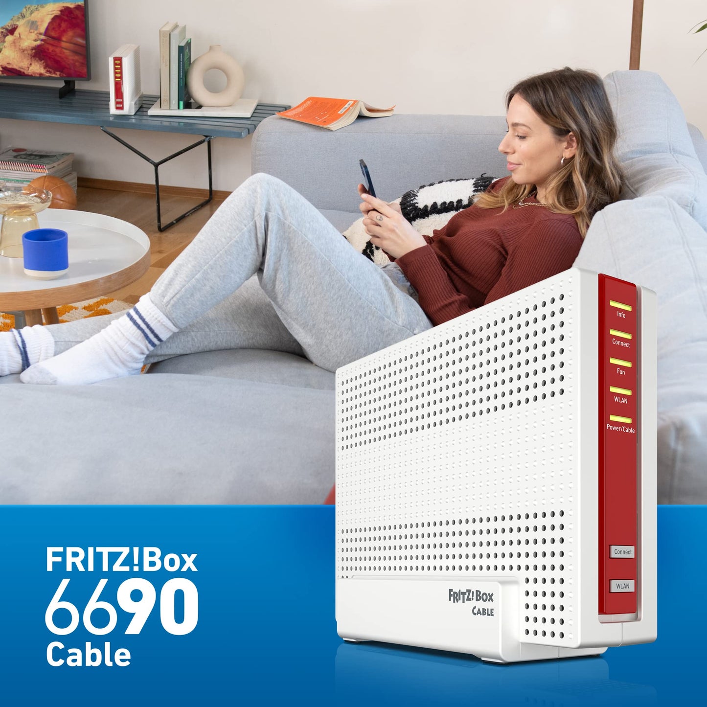 FRITZ!Box 6690 – Cable-Router mit Wi-Fi 6, DOCSIS 3.1, DECT