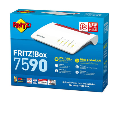 FRITZ!Box 7590 – WLAN AC+N Router, VDSL/ADSL, DECT, generalüberholt